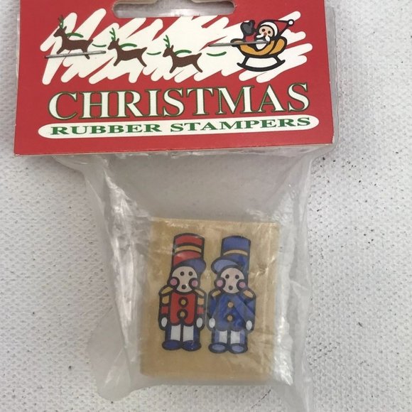 Vintage Noteworthy Christmas Rubber Stampers Toy Soldiers Craft Supply Stamp - Picture 1 of 3